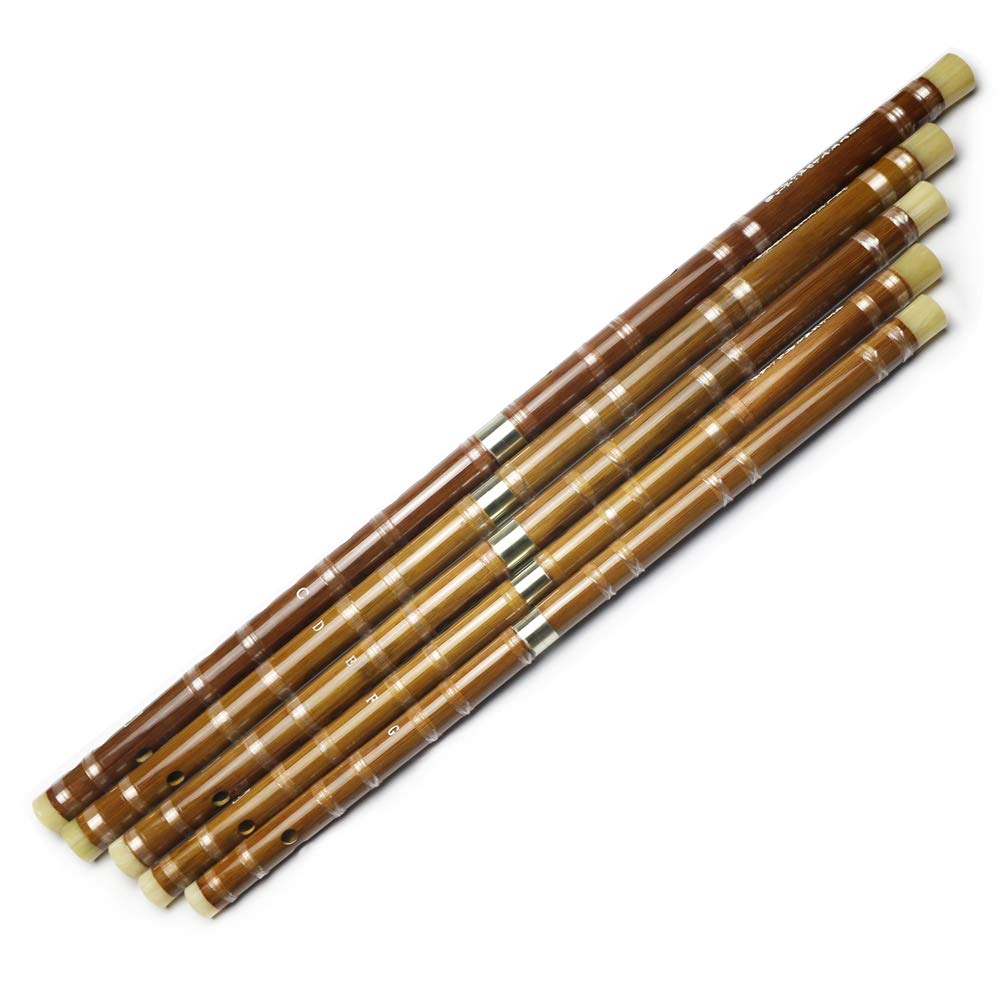 C Key Dizi Bitter Bamboo Flute for Beginners with Free Membrane & Glue & Protector Set Traditional Chinese Instrument(Key of C/B